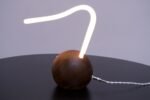 Contemporary Studio Craft Walnut and Neon Touch "BuraBura - Karin" Lamp - Image 5