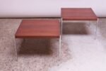Pair of Danish Modern Teak and Chrome Square Side Tables - Image 3