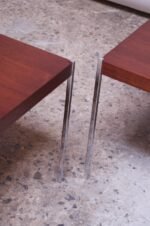 Pair of Danish Modern Teak and Chrome Square Side Tables - Image 10