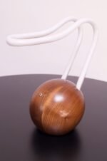 Contemporary Studio Craft Walnut and Neon Touch "BuraBura - Octavius" Lamp - Image 6