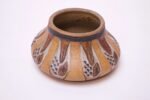 Small Vintage Studio Stoneware Vase in Ochre with Sgraffito Decoration - Image 3