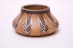 Small Vintage Studio Stoneware Vase in Ochre with Sgraffito Decoration - Image 2