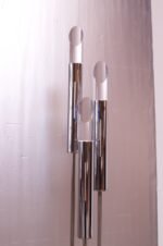 1970s Three Fixture Chrome Floor Lamp with Lucite Prisms - Image 6