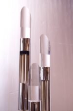 1970s Three Fixture Chrome Floor Lamp with Lucite Prisms - Image 7