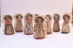 Set of Eight Folk Art Carnival Punks / Knockdown Dolls - Image 3