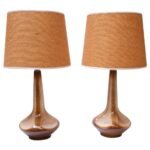 Pair of Danish Ceramic Table Lamps Model 1207 by Einar Johansen for Søholm