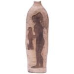Primitive Studio Ceramic "Woman with Bird" Vase Signed Pollack, 1972