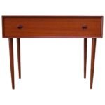 Danish Teak Student Desk / Vanity with Drop-Down Surface by Povl Dinesen