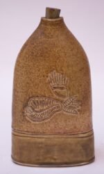 1973 Studio Ceramic Ochre Jug with Stopper Signed Pollack - Image 2