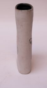 1976 Studio Stoneware Black and White Abstract Floral Vase Signed Pollack - Image 4