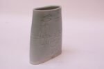 1976 Studio Stoneware Pale Green Abstract Vase Signed Pollack - Image 3