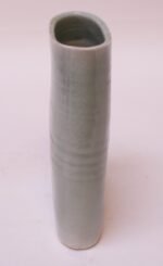 1976 Studio Stoneware Pale Green Abstract Vase Signed Pollack - Image 6