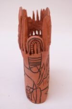 Studio Terracotta Aztec Style Vase Signed - Image 5
