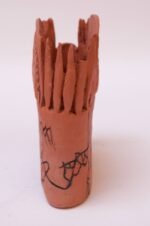 Studio Terracotta Aztec Style Vase Signed - Image 6