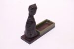 Folk Art Hand Carved Black Cat Trinket Dish - Image 5