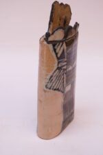 1976 Studio Stoneware Abstract Vase Signed Pollack - Image 3