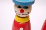 Pair of Vintage French Painted Wooden "Clown" Skittles - Image 11