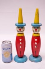 Pair of Vintage French Painted Wooden "Clown" Skittles - Image 5