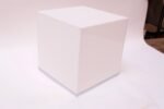 Vintage White Acrylic and Chrome Cube Table Lamp - Image 2