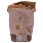 1976 Studio Stoneware Lavender Abstract Vase Signed Pollack