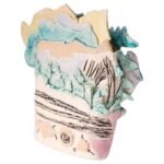 Heavily Textured Postmodern Studio Ceramic Vase Signed