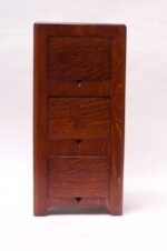 Art Deco Hand Carved Mahogany Three-Drawer Jewelry Chest / Storage Compartment - Image 2