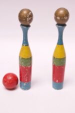 Set of Eight Mid-Century Modern English Skittles With Ball - Image 4