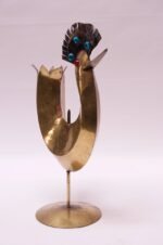 Vintage Brutalist Torch-Cut Mixed Metal Bird Sculpture - Image 5