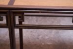 Vintage Michael Taylor "Far East" Console Table for Baker in Oak and Burl Inlay - Image 22
