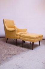 Leather and Walnut Milo Baughman for James Inc. Lounge Chair and Ottoman - Image 2