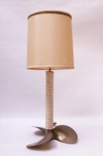 Vintage Nautical Table Lamp with Patinated Brass Boat Propeller Base - Image 2