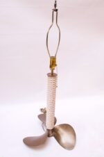 Vintage Nautical Table Lamp with Patinated Brass Boat Propeller Base - Image 4