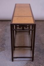 Vintage Michael Taylor "Far East" Console Table for Baker in Oak and Burl Inlay - Image 7