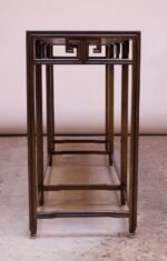 Vintage Michael Taylor "Far East" Console Table for Baker in Oak and Burl Inlay - Image 9