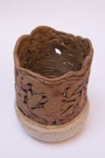 1970s Textured Stoneware Vase Signed - Image 7