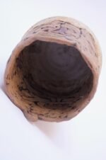 1970s Textured Stoneware Vase Signed - Image 8