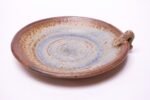 1970s Concentric Circle Stoneware Charger in Blue and Brown - Image 3