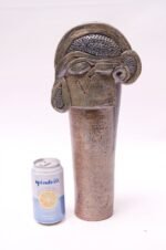 1970s Heavily Textured Stoneware Vase Signed Pollack - Image 3