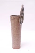 1970s Heavily Textured Stoneware Vase Signed Pollack - Image 4