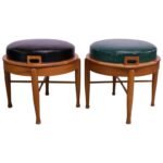 Norwegian Modern Oak Low Stools with Reversible Table Tops by B.J. Hansen