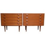 Pair of Danish Modern Teak Gentleman’s Chests by Kai Kristiansen