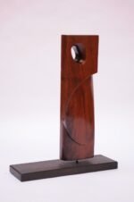Mid-Century Abstract Rosewood Mounted Sculpture - Image 7