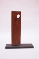 Mid-Century Abstract Rosewood Mounted Sculpture - Image 2