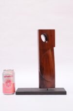 Mid-Century Abstract Rosewood Mounted Sculpture - Image 13