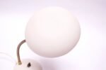 Petite Dutch Modern White Metal and Brass Gooseneck Table Lamp - Image 14