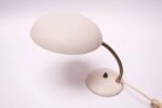 Petite Dutch Modern White Metal and Brass Gooseneck Table Lamp - Image 11