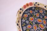 Folk Art Painted Metal Floral Decorative Tray by Maxey - Image 5