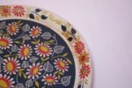 Folk Art Painted Metal Floral Decorative Tray by Maxey - Image 6