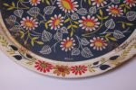 Folk Art Painted Metal Floral Decorative Tray by Maxey - Image 9