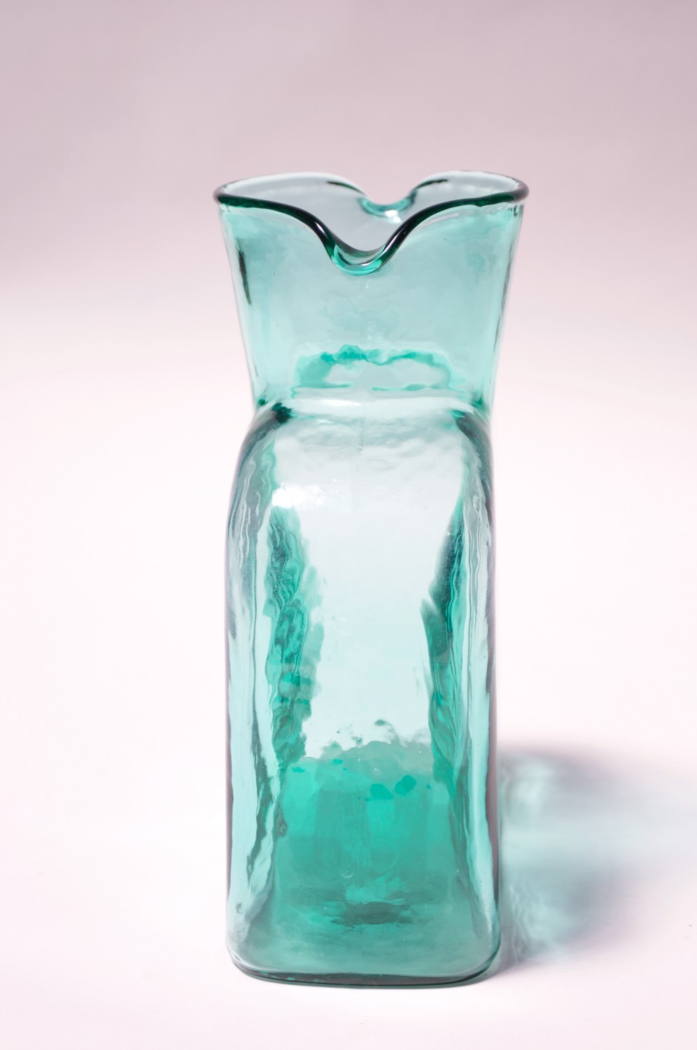 Blenko Glass Co. (USA) 8 Double Spout Bottle/Carafe, in Seafoam